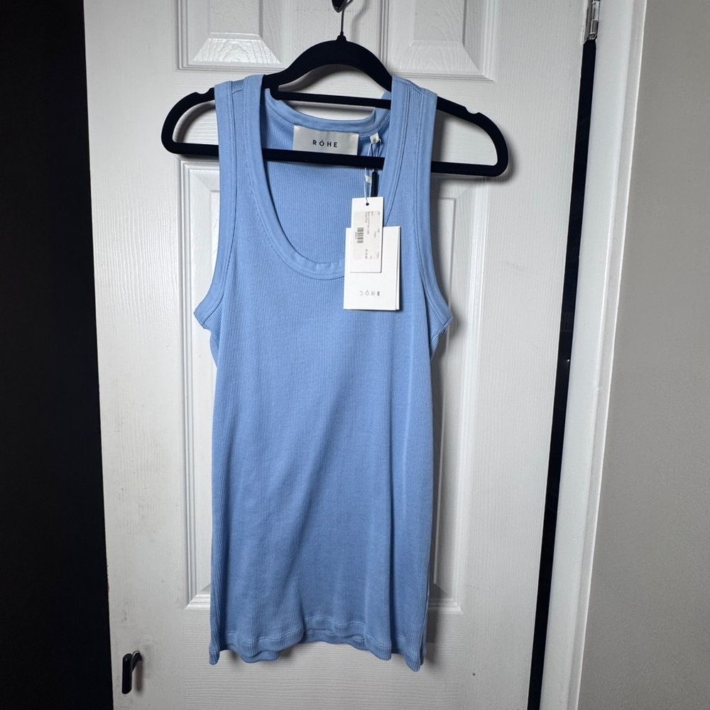 Rohe Light Blue Ribbed Tank Top - Picture 6 of 7